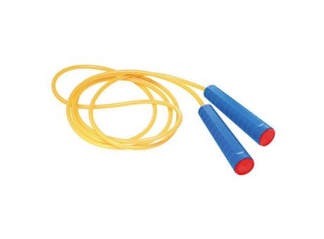 Griff blau, Deckel rot, Seil neonorange