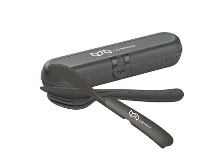 KOZIOL KLIKK READY Besteck Etui + Besteckset + XMAS Sticker Werbeartikel