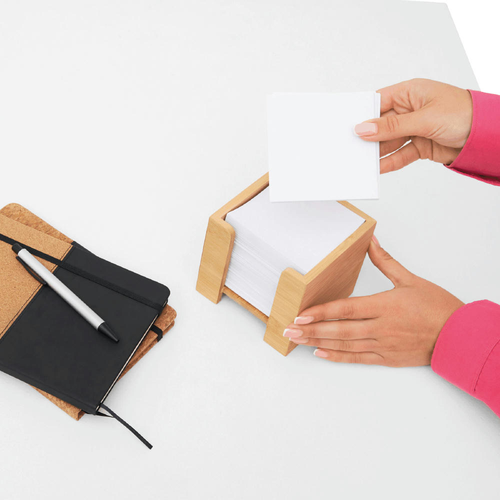 NEVER FORGET BAMBOO - Zettelbox Werbeartikel