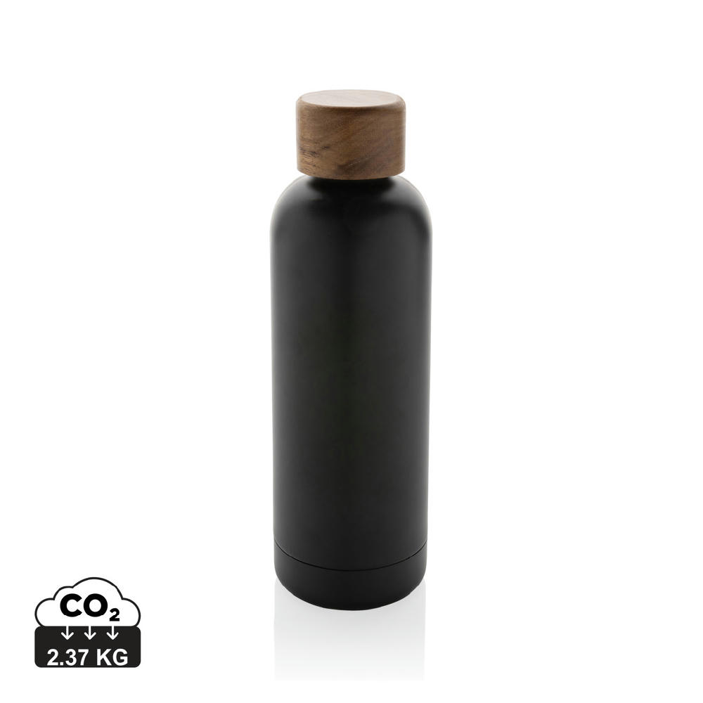 Product image Wood Vakuumflasche aus RCS recyceltem Stainless-Steel Werbeartikel