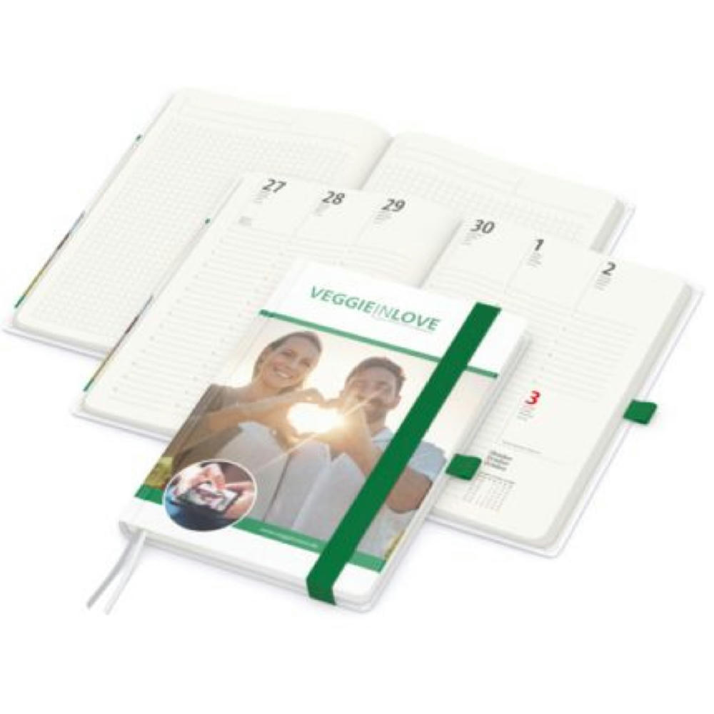 Product image Wochenkalender vorne + Notizen hinten Match-Hybrid RECYCLING Papier-Hardcover A5 Werbeartikel
