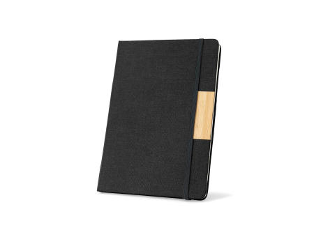 HOMERO. Set bestehend aus einem A5-Hardcover-Notizblock und einem Bambus-Kugelschreiber bedrucken