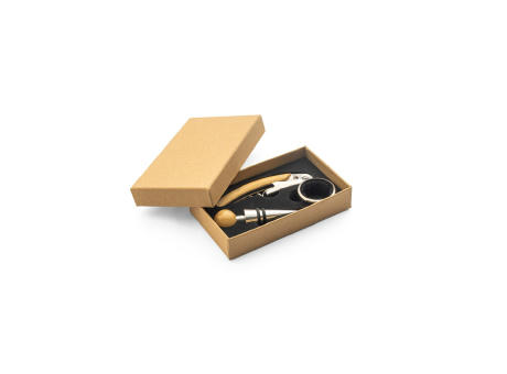 Product image SAVORY. Weinset aus Bambus und Edelstahl Werbeartikel