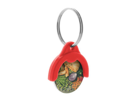 Schlüsselanhänger mit Einkaufswagen-Chip Token bedrucken