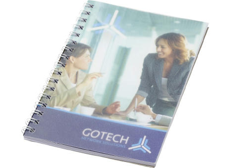 Product image Desk-Mate® A6 Notizbuch mit Kunststoff Cover und Spiralbindung Werbeartikel