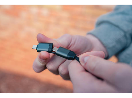 Terra aufrollbares 6-in-1 45W-Kabel aus RCS recyc. Aluminium Werbeartikel