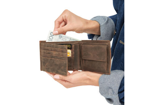 WILDERNESS I - Echtleder-Geldbörse Werbeartikel