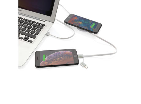 3-in-1 Kabel mit 5W Bambus Wireless Charger Werbeartikel