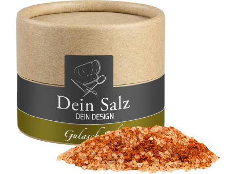 Gulasch Schaschlik Salz, ca. 55g, Kraftpapierdose Mini Werbeartikel