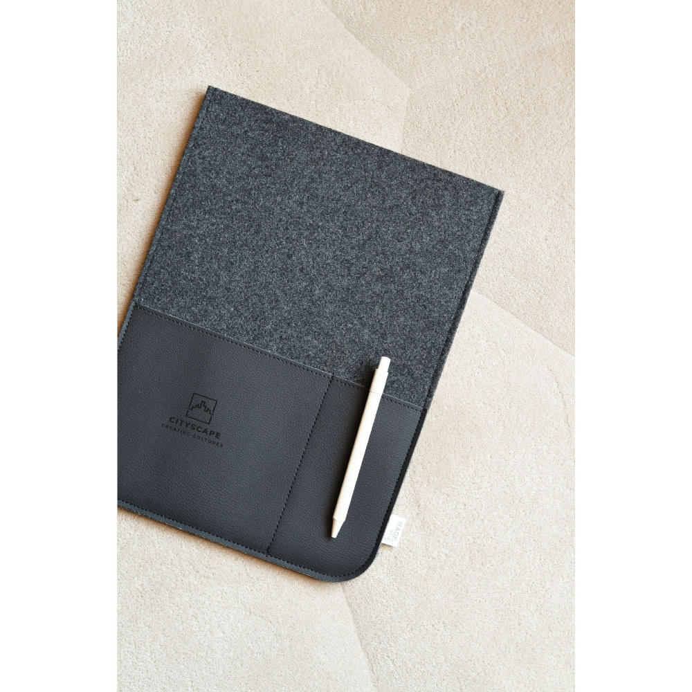 Recycled Felt & Apple Leather Laptop Sleeve 16" Werbeartikel