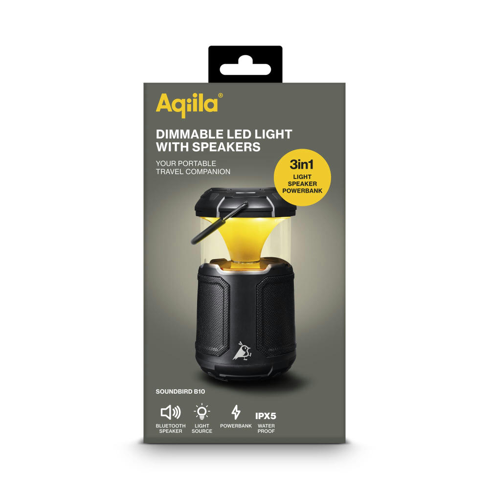 Aqiila Soundbird B10 Bluetooth-Lautsprecher mit Beleuchtung und Powerbank Werbeartikel