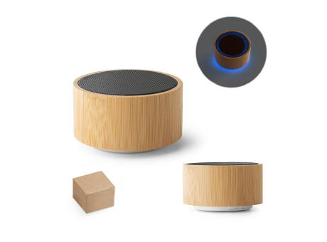 ARBER. Lautsprecher 3W mit 2 Stunden Akkulaufzeit aus ABS und Bambus Werbeartikel