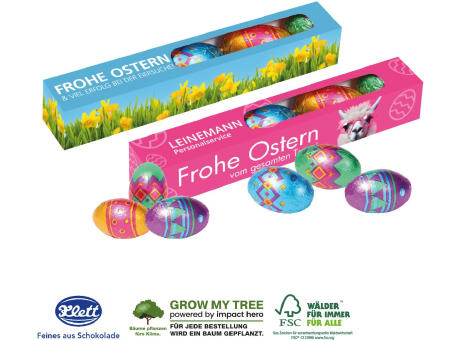 Product image EIER PARADE MIT KLETT SCHOKOLADE Werbeartikel