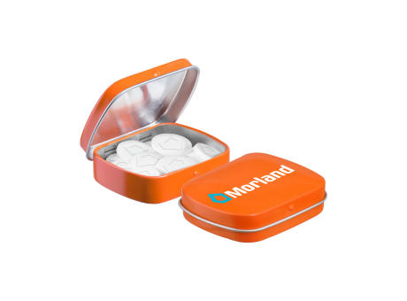 Mini Klappdeckeldose Logo Pfefferminz Werbeartikel