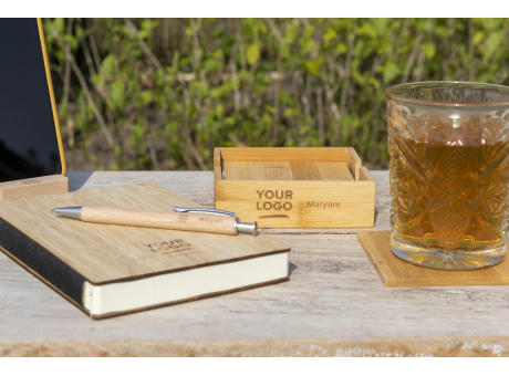 Untersetzer-Set aus Bambus Archer Werbeartikel