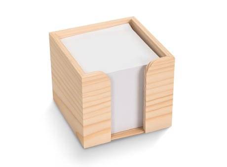 Notizzettel 10x10x8,5cm in Würfelholzbox  Werbeartikel