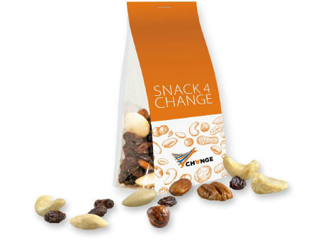 Product image Studentenfutter, ca. 40g, Express Blockbodenbeutel mit Werbereiter Werbeartikel