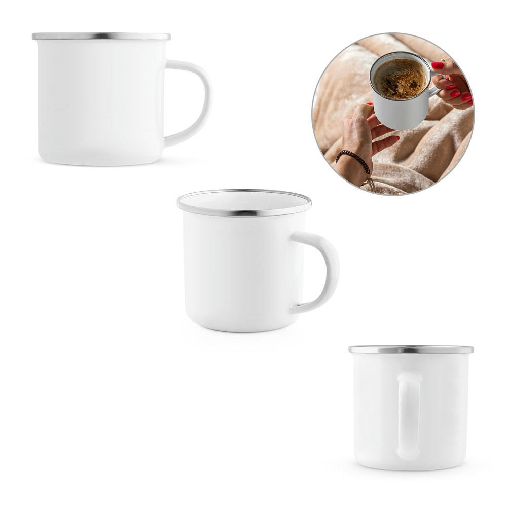 Product image GOTZE SUB. Tasse (350 mL) aus Emaille geeignet für Sublimation Werbeartikel