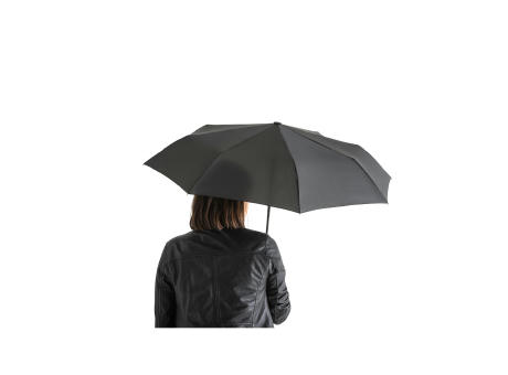 RIVER. Faltbarer Regenschirm aus recyceltem Polyester (100% rPET) 190T Pongé mit automatischer Öffnung und Schließung Werbeartikel