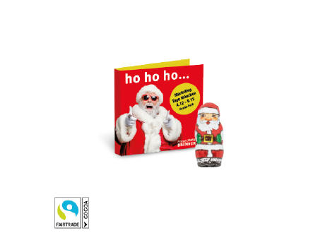 Werbe-Klappkarte mit Weihnachtsmann Fairtrade® Werbeartikel