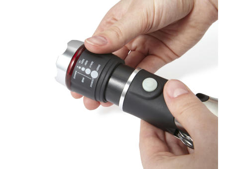 Multifunktionstaschenlampe aus ABS-Kunststoff/Edelstahl/Silikon Amayah Werbeartikel