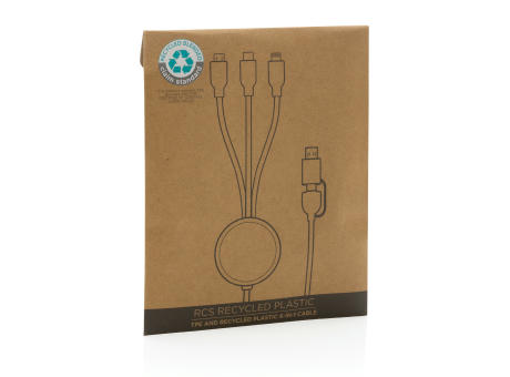 6-in-1 Kabel aus RCS recyceltem TPE und recyceltem Plastik Werbeartikel