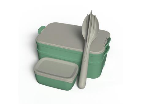 Product image Koziol STAKK BENTOBOX READY Bentobox 2l+Liquidsafe Box+Besteckset Werbeartikel