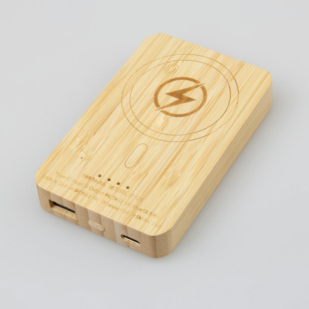 Product image Powerbank Magnetic Bamboo Werbeartikel