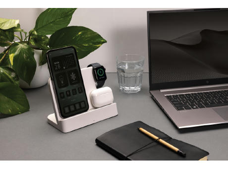 Joltz dual 15W-Ladegerät aus RCS rec. ABS mit iWatch-Slot Werbeartikel