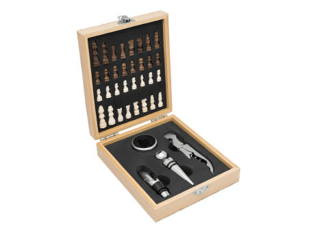 Product image BAMBOO CHESS - Weinsetmit Schachspiel Werbeartikel