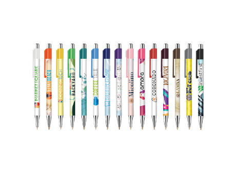 BATAM Kugelschreiber Chrome mit farbigen Akzenten und 4c-Druck all-over bedrucken