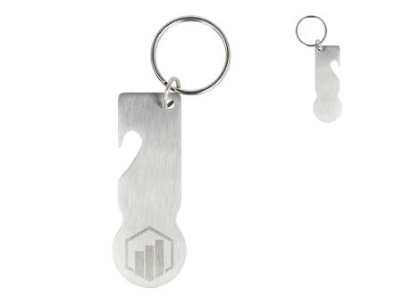 SS Schlüsselanhänger mit Einkaufswagenlöser bedrucken