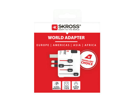 SKROSS Pro 3-Pole World Travel Adapter Werbeartikel
