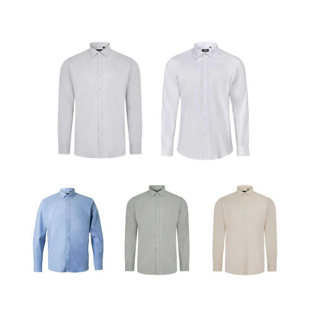 VL PRITHVI MAN. Hemd Oxford (180 g/m²) für Herren, aus Baumwolle (50 %), Polyester (45 %) und Elasthan (5 %) Werbeartikel
