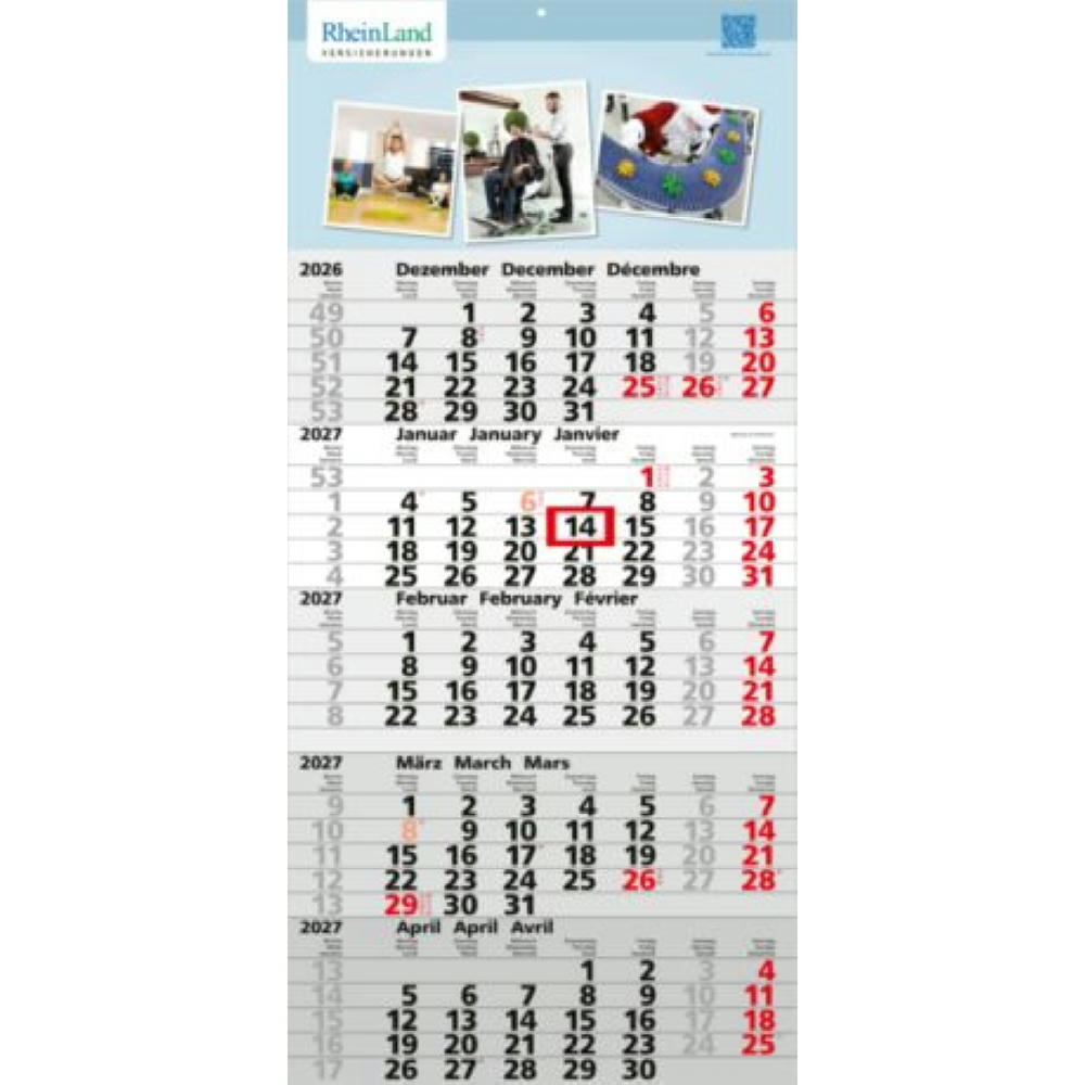 5-Monatskalender Einblatt Quintus 5 EXPRESS Monate gleich groß Werbeartikel