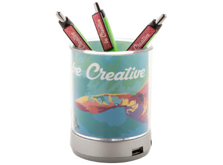 Stifteköcher mit USB Hub Tobi bedrucken