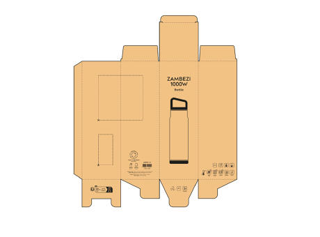 Zambezi 1000W Trinkflasche recy. Edelstahl 1160 ml  Werbeartikel