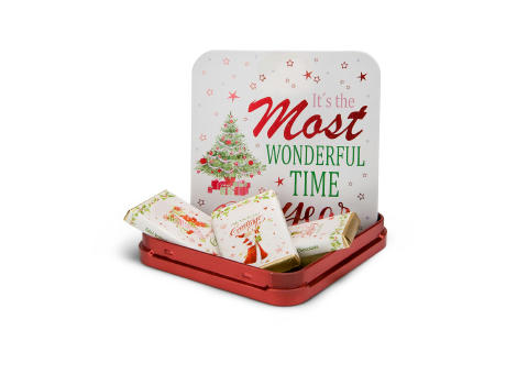Product image Geschenkartikel / Präsentartikel: Schokoladendose Weiße Weihnacht Werbeartikel