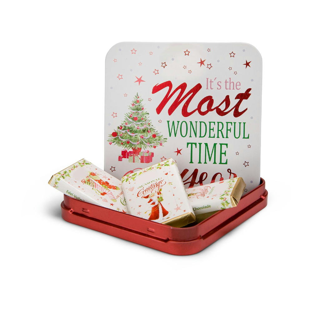 Product image Geschenkartikel / Präsentartikel: Schokoladendose Weiße Weihnacht Werbeartikel
