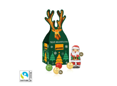 Product image 3D Präsent "Rentier" mit Fairtrade® Schokolade Werbeartikel