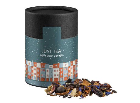 Product image Christkindl Tee, ca. 50g, Kraftpapierdose Midi schwarz Werbeartikel