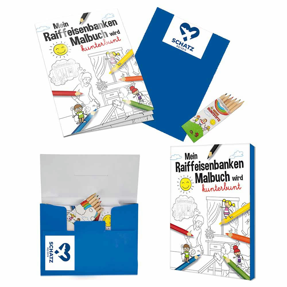 Product image Malbuch / Mal-Set A6 - Raiffeisenbanken - Malset neutral Werbeartikel