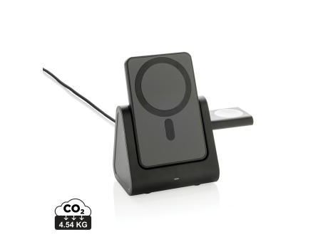 Product image Powerbase 3-in-1-Charger aus RCS Kunststoff mit Powerbank bedrucken