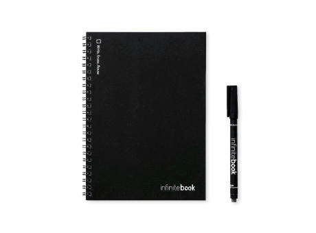 INFINITEBOOK PLAIN A5. "Infinitebook" mit flexiblem Einband und 15 unlinierten Whiteboard Seiten Werbeartikel