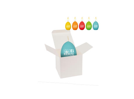ColorBox LogoEi Kerze - Weiß Werbeartikel