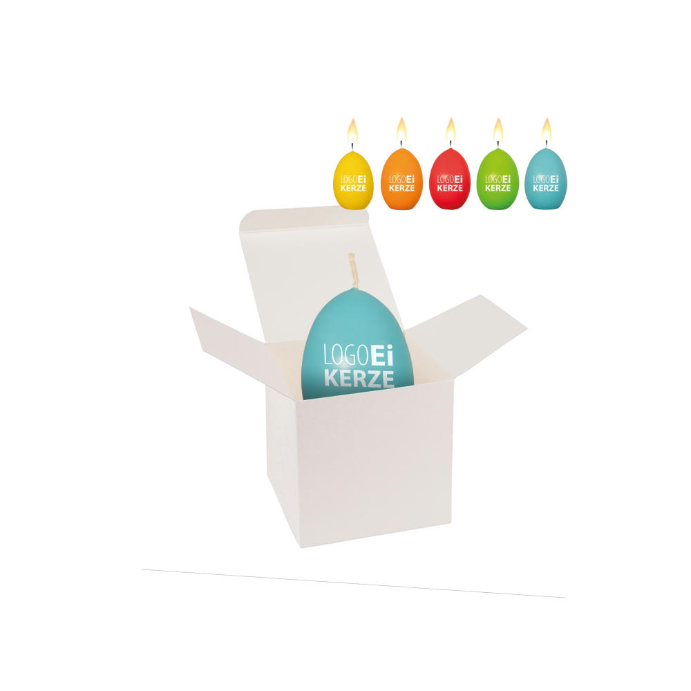 Product image ColorBox LogoEi Kerze - Weiß Werbeartikel