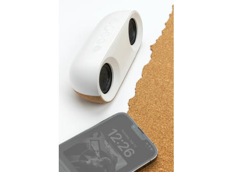 Oregon 10W Lautsprecher aus RCS recyc. Kunststoff und Kork Werbeartikel
