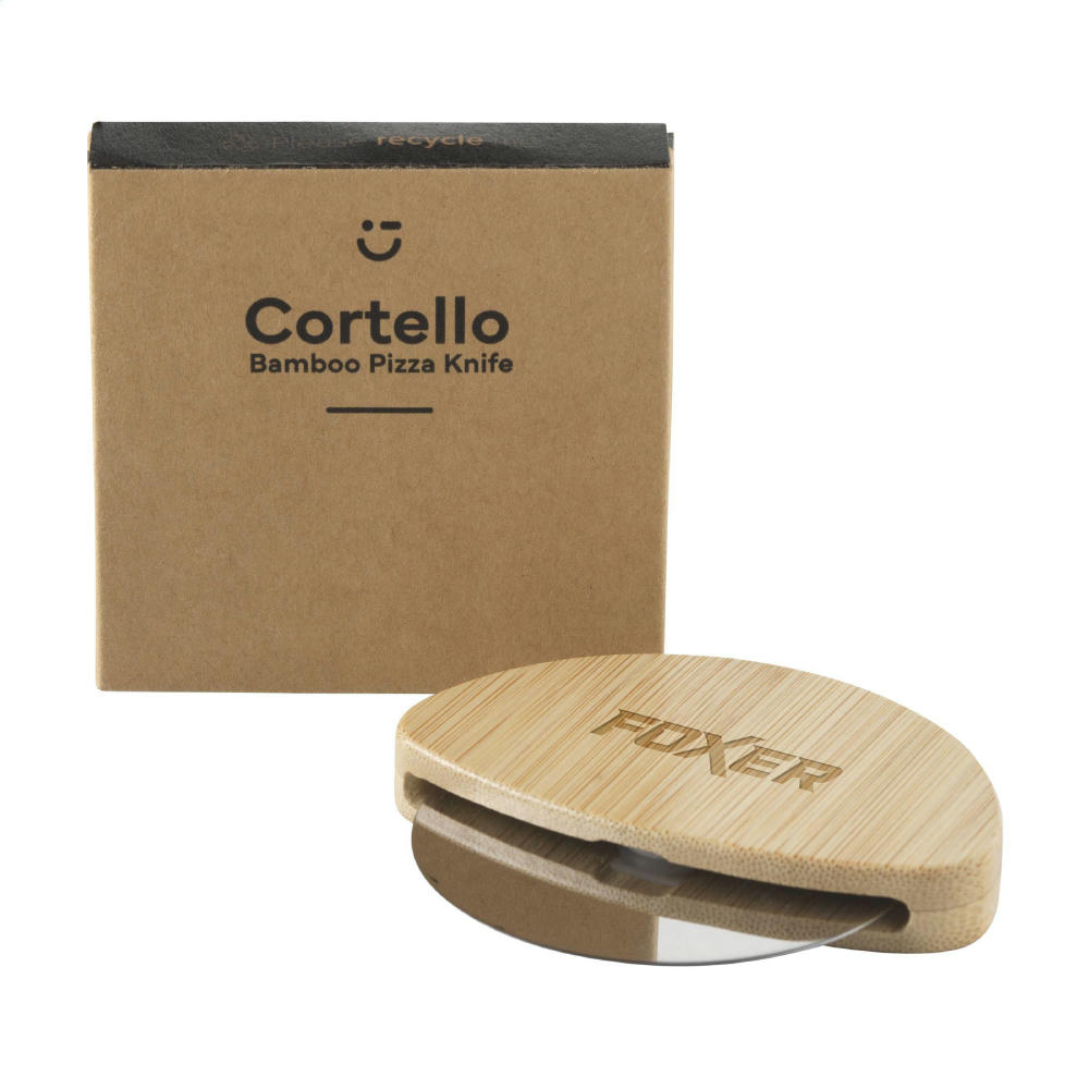 Cortello Bamboo Pizza Cutter Pizzamesser Werbeartikel