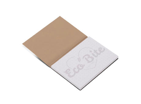 Haftnotizen mit Softcoverumschlag, Papier, 100 x 72mm Werbeartikel