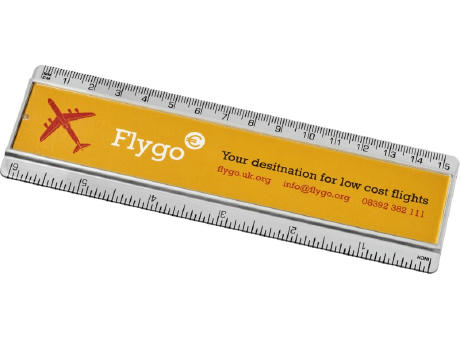 Ellison 15 cm Kunststofflineal mit Papiereinlage Werbeartikel